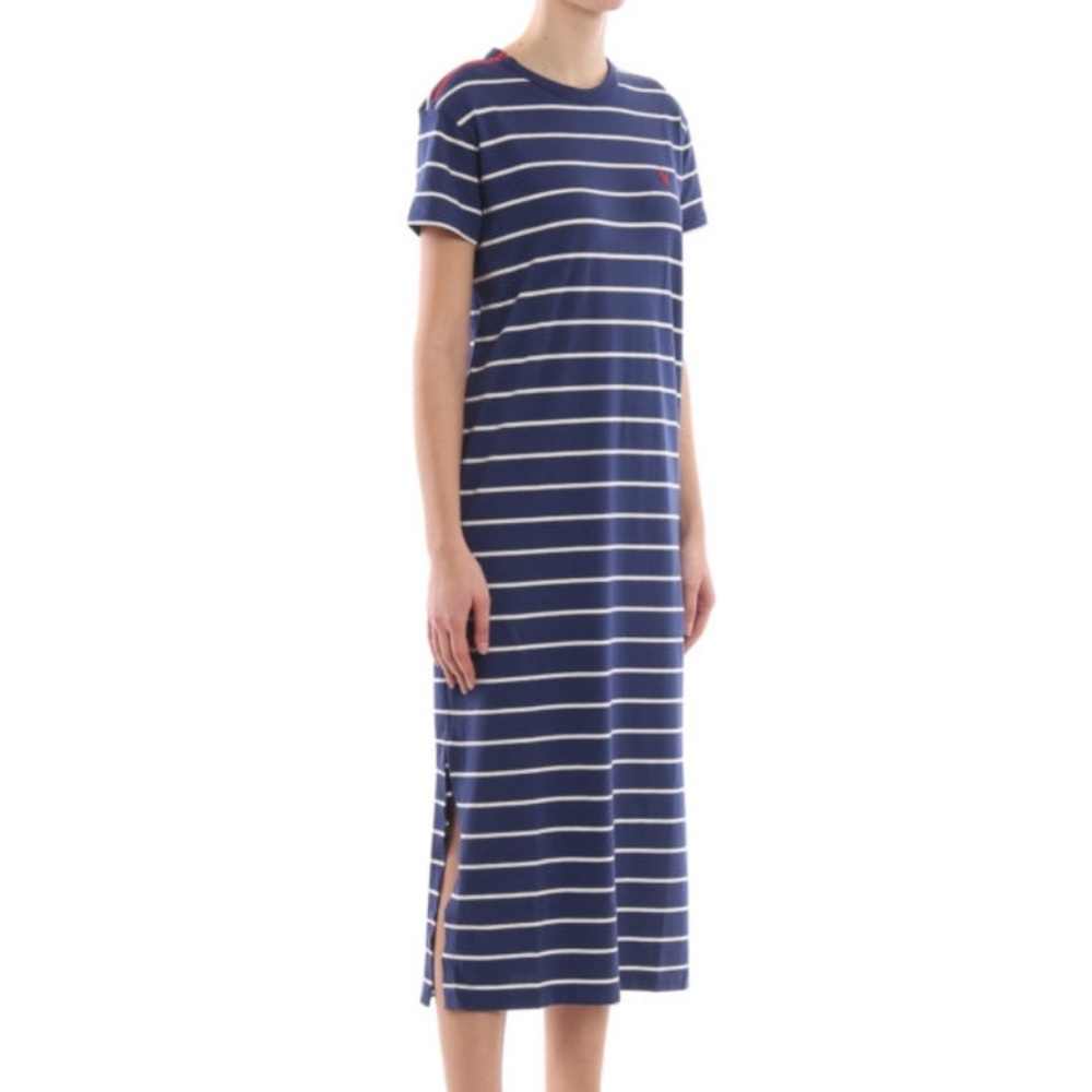 POLO RALPH LAUREN Striped cotton jersey maxi Tee-dress SP